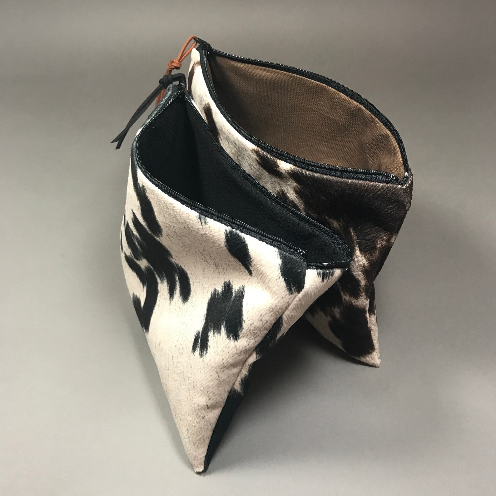 Faux Cowhide Bag Faux Cowhide Leather Clutch Bag Cowhide Etsy