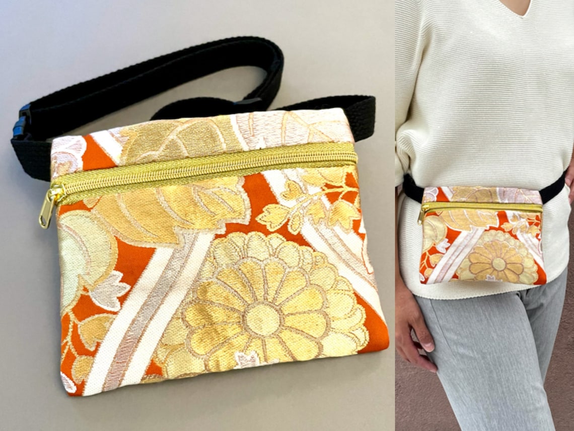 Silk Japanese Obi Fanny Pack Upcycled Japanese vintage Etsy