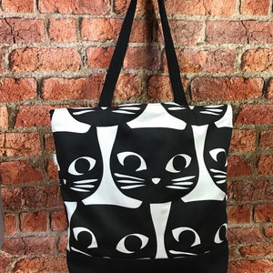 Super cute, Black Cat Large bag, Cat tote bag, Beach bag, Cat shoulder bag, Cat Market bag, Gift for Cat Lover,Black cat bag, Cat Tote purse image 6
