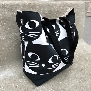 Super cute, Black Cat Large bag, Cat tote bag, Beach bag, Cat shoulder bag, Cat Market bag, Gift for Cat Lover,Black cat bag, Cat Tote purse image 7