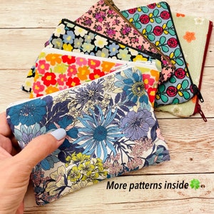 Minicarteras con elegante estampado Liberty, bolsos minimalistas con cremallera para uso diario, tarjetero, monedero, encantador bolso con cremallera floral.