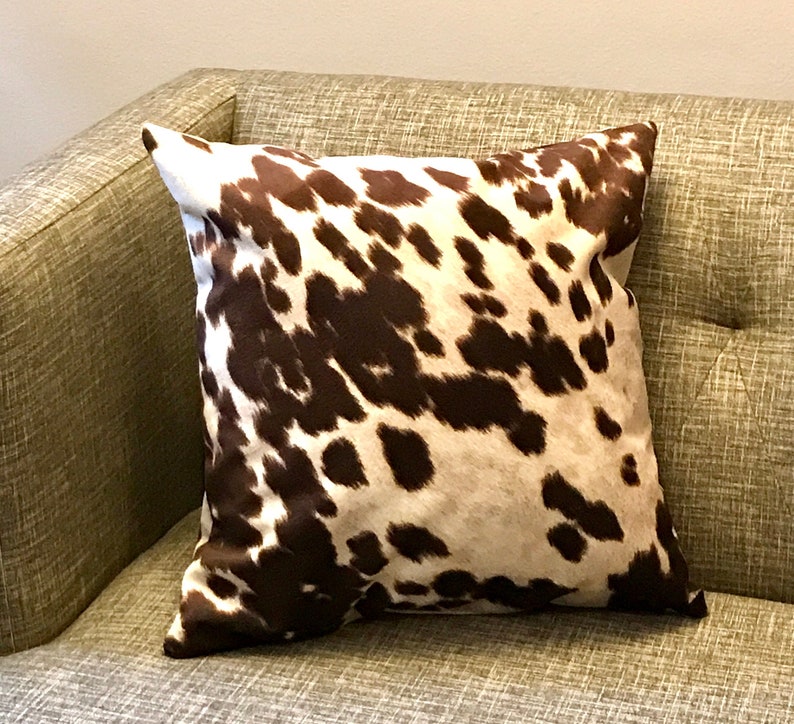 Cowhide Pillow cover Faux Cowhide accent pillow Throw pillow Etsy