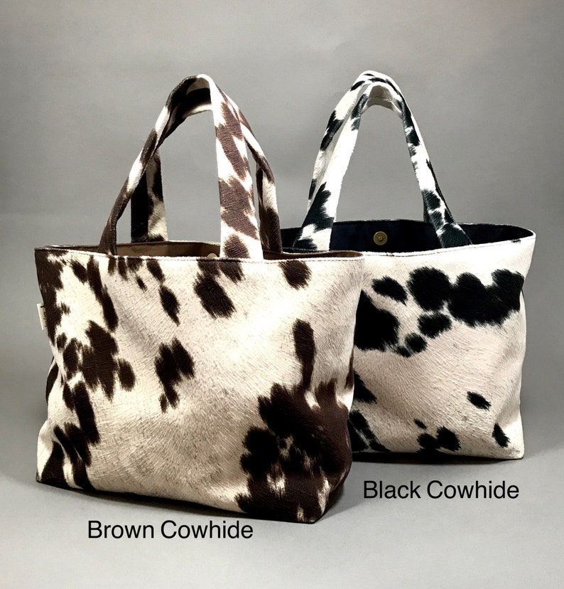 Faux Cowhide Bag Black Cowhidebrown Cowhide Handbag Faux Etsy Canada