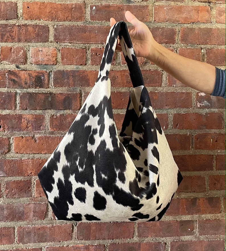Faux Cowhide Extra Large Size Slouchy Bag Purse Cowhide Etsy