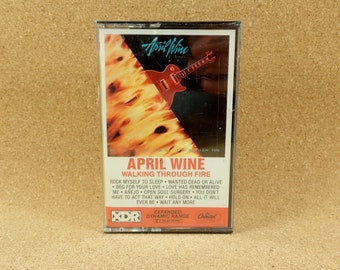 April Wine Cassette Tape - Walking Through Fire Album - US Recording - 1985 Capitol Records - Hard Rock - Mint Condition (Sealed)