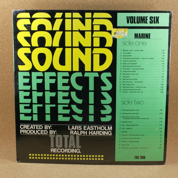 No Artist - Efectos de sonido - Volumen Seis - Álbum de vinilo marino - US Pressing - Total Recording Co. - Mint Condition (Never Opened)