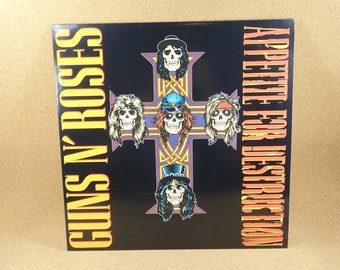 Guns N' Roses Vinyl Record - Appetite For Destruction Album - 1987 Geffen Records - Heavy Metal Rock - Near Mint Condition