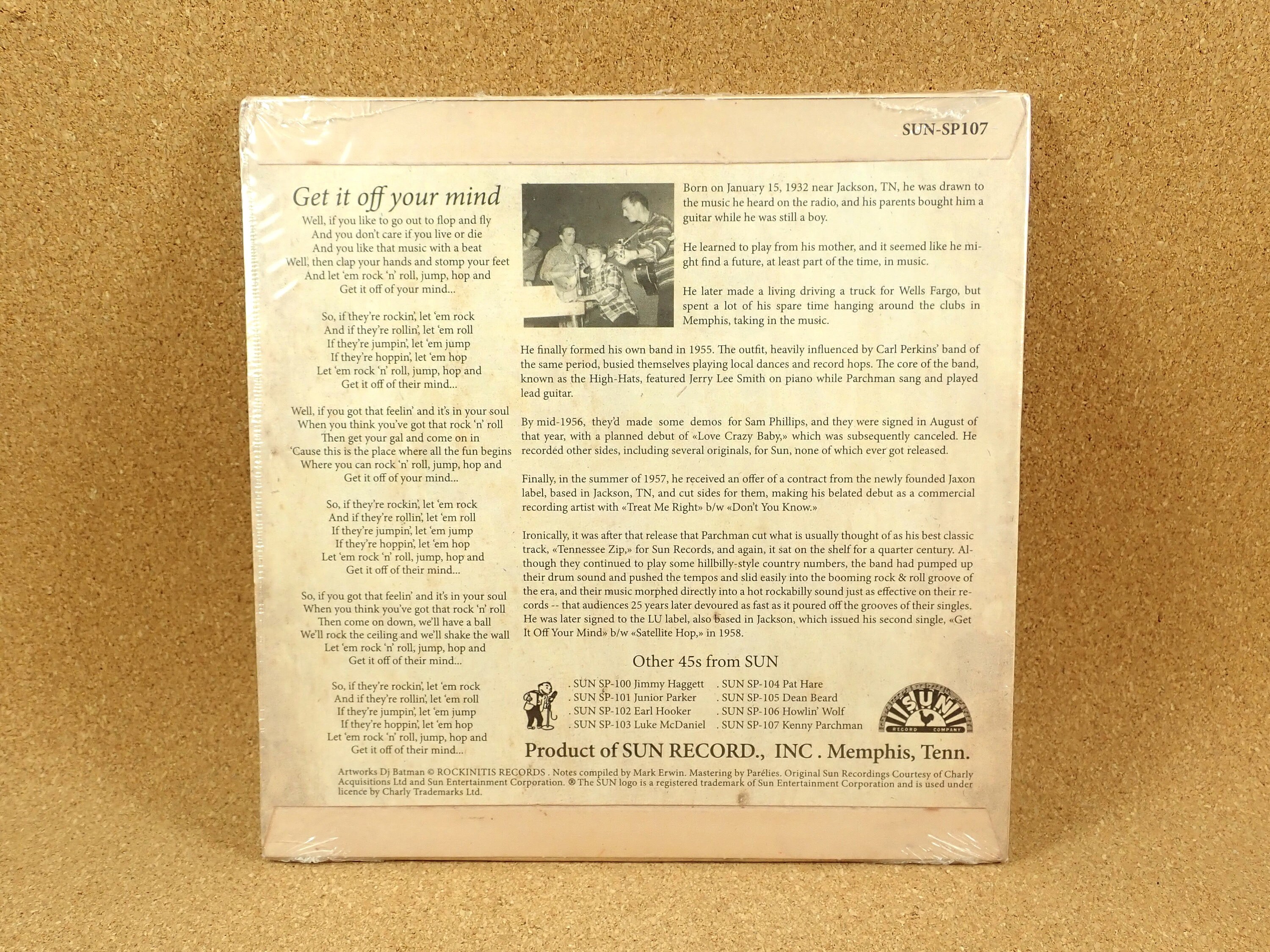 Buy Kenny Parchman Vinyl Record - Get It off Your Mind