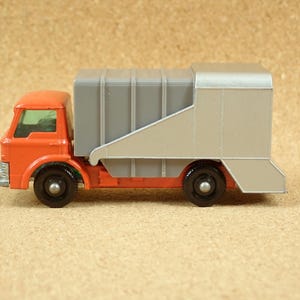 Matchbox Series By Lesney No. 7 (7C1) Ford Refuse Truck - 1960s Orange Matchbox Lesney Series Diecast Truck  - Vintage Collectible Toy