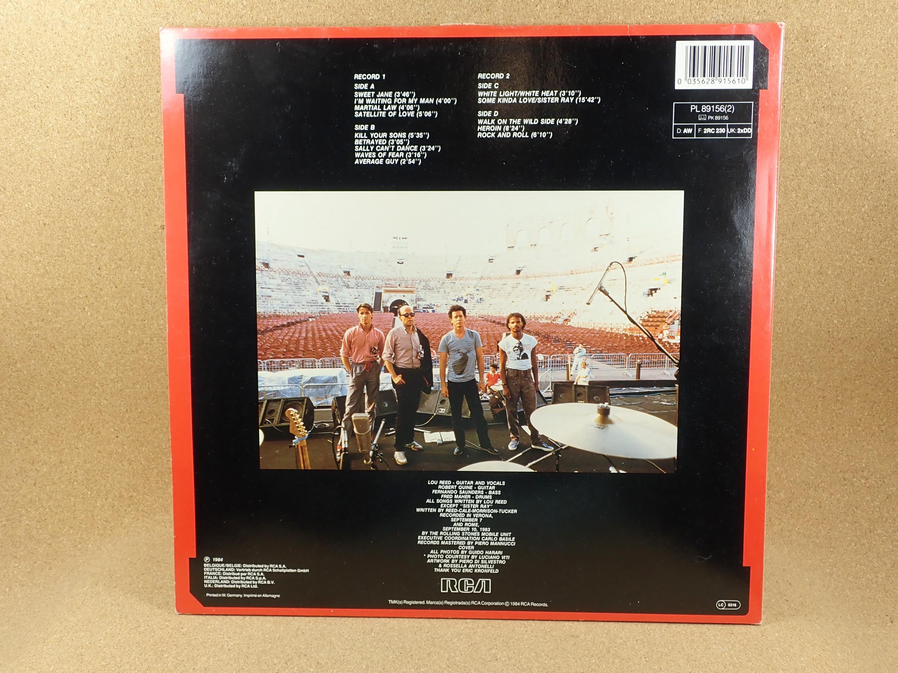 Lou Reed - Live in Italy Album- 1980s RCA Records - US Pressing