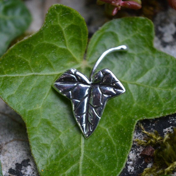 Sterling SIlver Lapel Pin - Ivy Leaf Brooch - Ivy Leaf Lapel Pin - Nature Inspired Wildlife Jewellery by Emma Keating