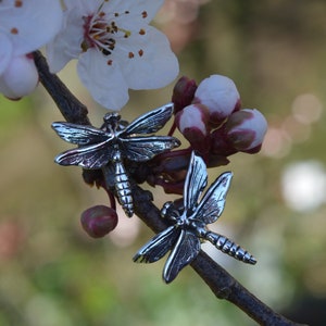 Dragonfly Earrings - Brilliant Emerald Dragonfly - Silver Dragonfly Gifts - Nature Inspired Wildlife Jewellery by Emma Keating