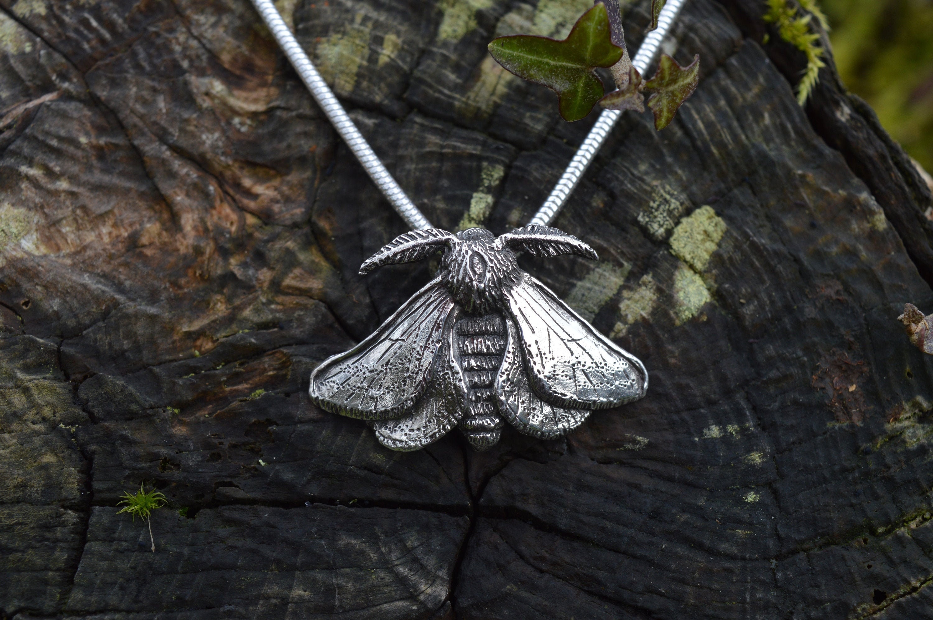 Moth Necklace Belted Beauty Moth Pendant Insect Pendant - Etsy UK