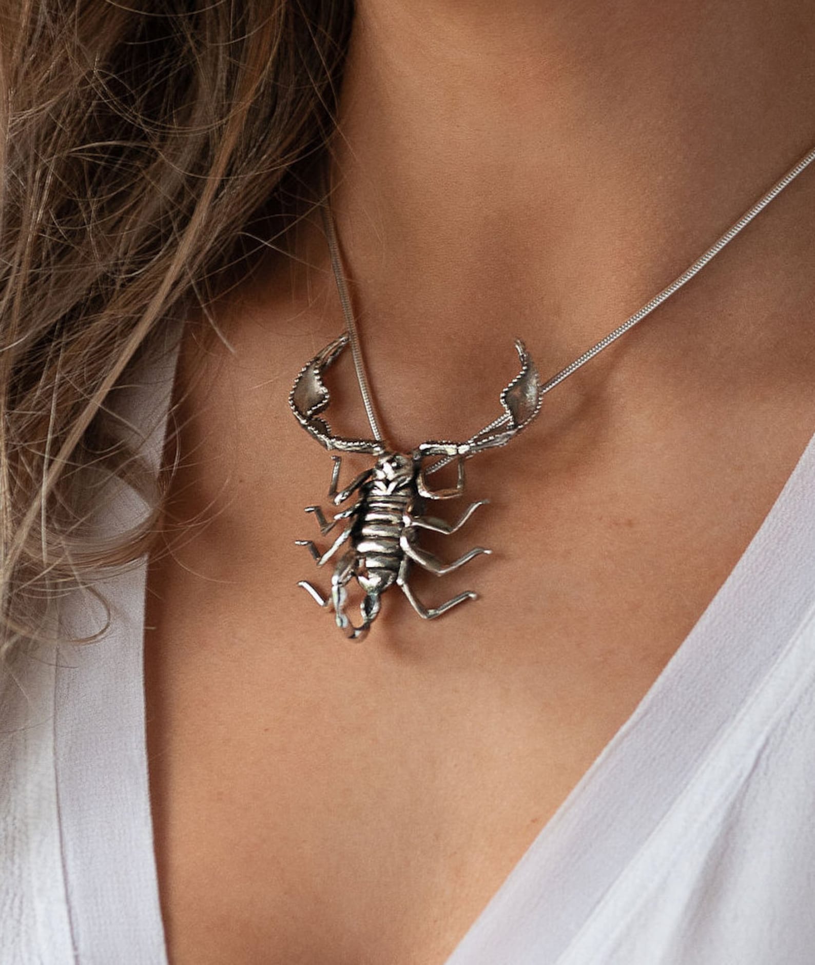 Scorpion Necklace YellowTailed Scorpion Pendant Sterling Etsy
