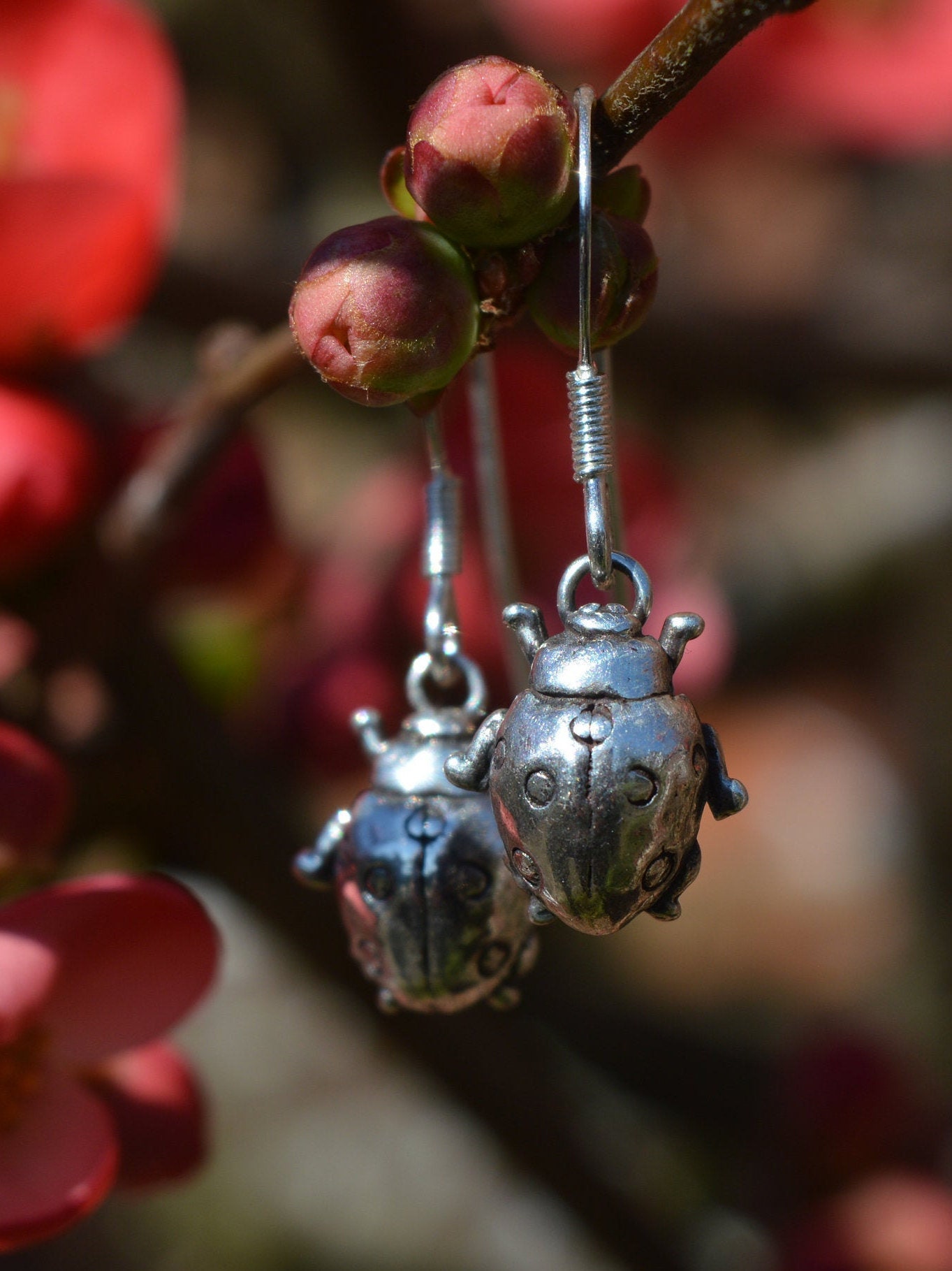 Orecchini Pendenti A Forma Di Coccinella E Girasole – Acrilico Leggero, Ipoallergenici, Per Amanti Della Natura