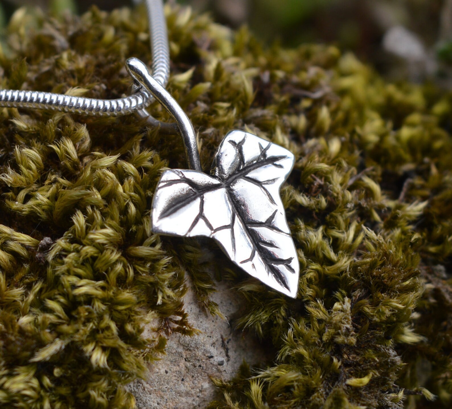 Ivy Leaf Necklace Ivy Leaf Pendant Sterling Silver Ivy Etsy UK