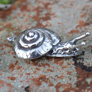Snail Brooch - Sterling Silver Snail Lapel Pin - Nature Inspired Wildlife Jewellery by Emma Keating