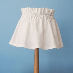 Handmade MEDIUM Scrunchie White 100% Linen Fabric Loose