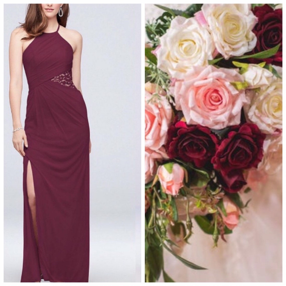 Burgundy wrist corsage burgundy prom corsage mother corsage Etsy