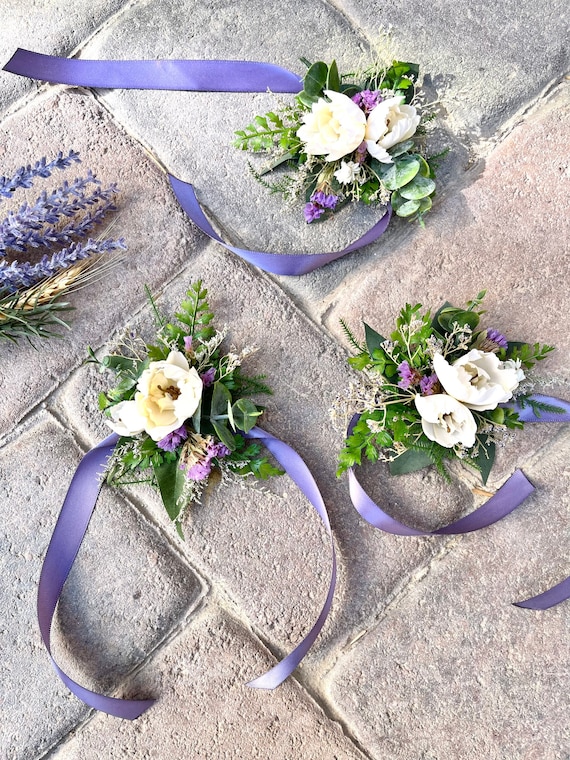 Wrist Corsage Prom Flowers Wedding Corsage Silk Corsage Etsy