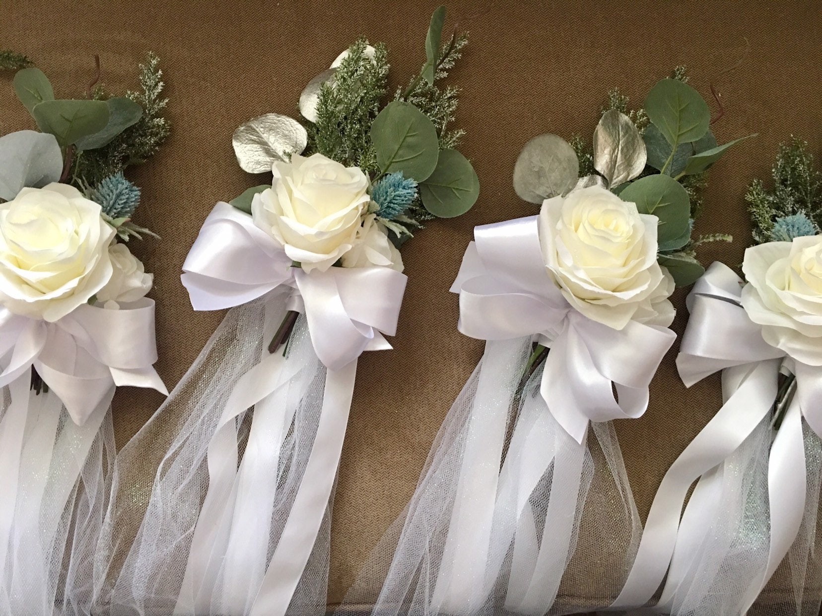 Wedding Pew Decoration Pew Winter Wedding Decoration Church Etsy