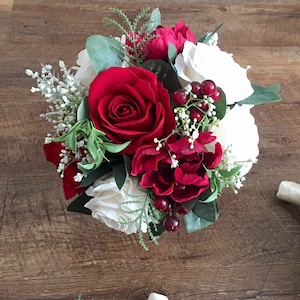 Red bridal bouquet, pink bouquet, bridal bouquet, spring bouquet, rustic bride bouquets, flower bouquet.