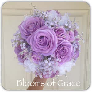 Lavender wedding bouquet. Bride or bridesmaids bouquet.