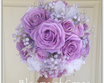 Lavender wedding bouquet. Bride or bridesmaids bouquet.