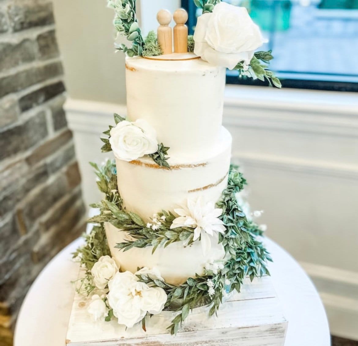 White Flower Cake Topper