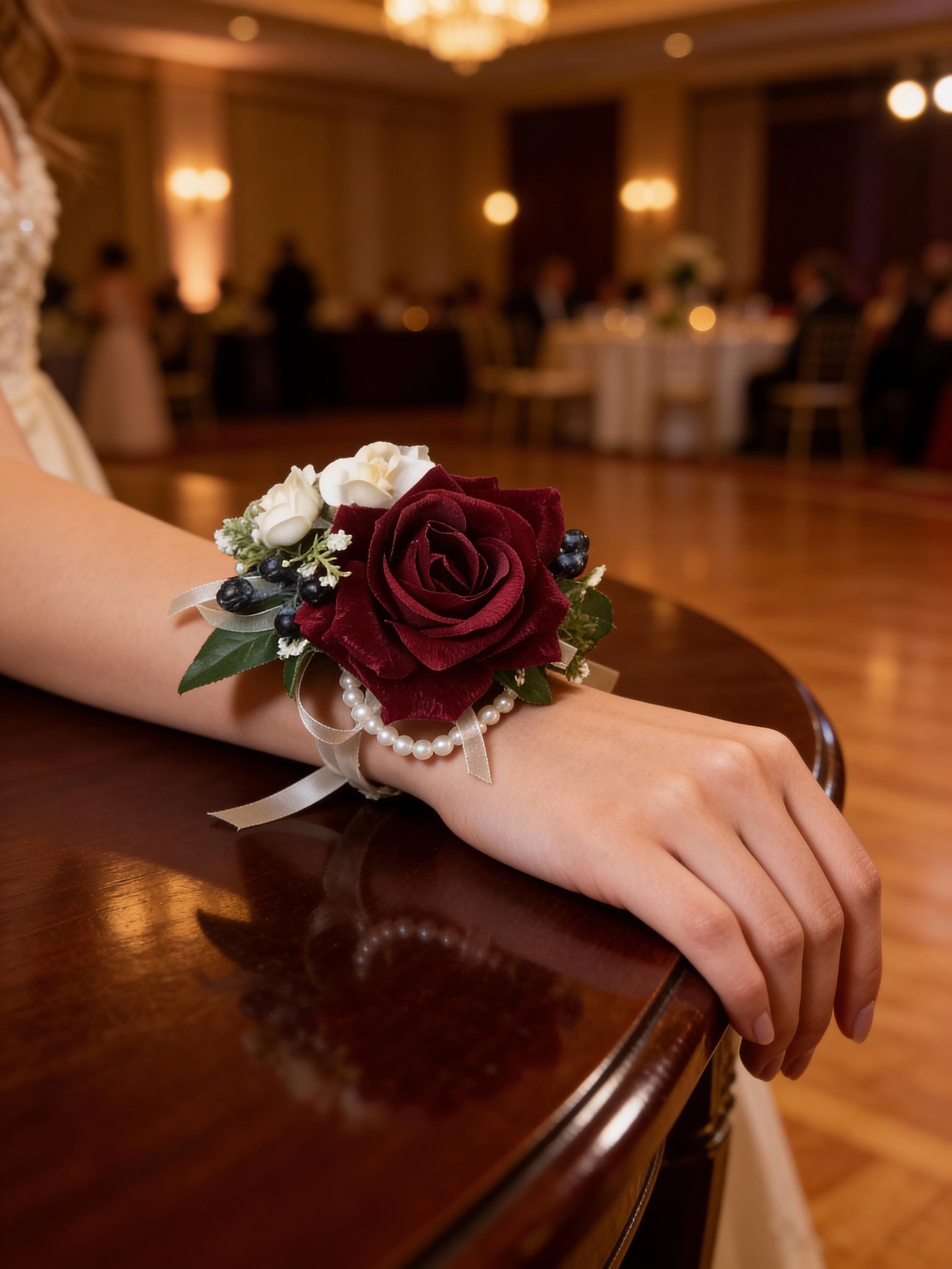 Burgundy Wrist Corsage, Burgundy Prom Corsage, Mother Corsage, Mini Rose  Corsage, Bridesmaids Corsage. - Etsy