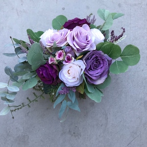 Bridal bouquets, flower wedding bouquet, plum color wedding, roses bridal bouquets, plum bride bouquet, set for wedding.