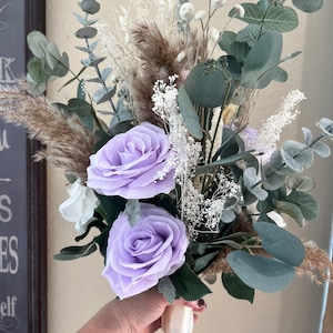 Rustic bridal bouquet, dry floral bouquet, pampas bride bouquet, bridesmaid bouquet, rustic wedding flowers.
