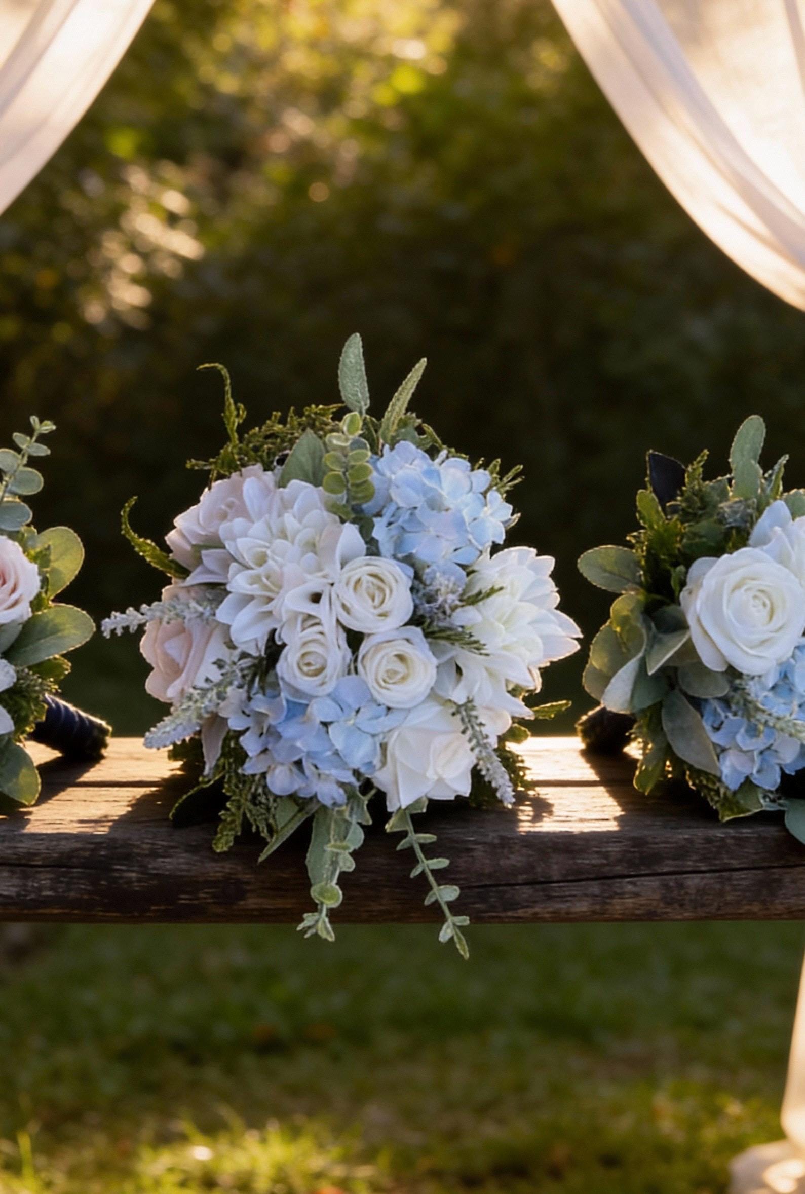 Dusty Blue Bridal Bouquet