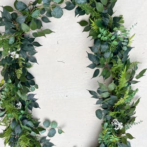 Lush Greenery Arch Swag – Faux Eucalyptus & Fern Wedding Garland