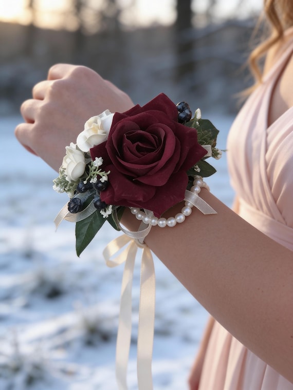 corsage for a burgundy dress Dried Flower Corsage main image 1