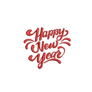 Arquivo de bordado de máquina de carta de feliz ano novo - Download instantâneo - Design de bordado Baby Lee