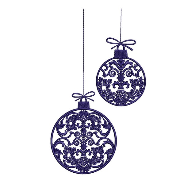 Chinoiserie Christmas Balls Machine Embroidery File- Baby Lee Embroidery Design-Instant Download