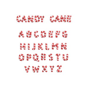 FONTE DE BORDADO - Fonte de bastão de doces de Natal Máquina de bordar Arquivo digital Letras de 1" - Design digital Baby Lee