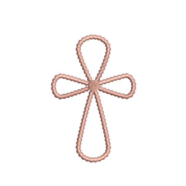 3 Size Pearl Cross Digital Machine Embroidery File- Baby Lee Embroidery Design