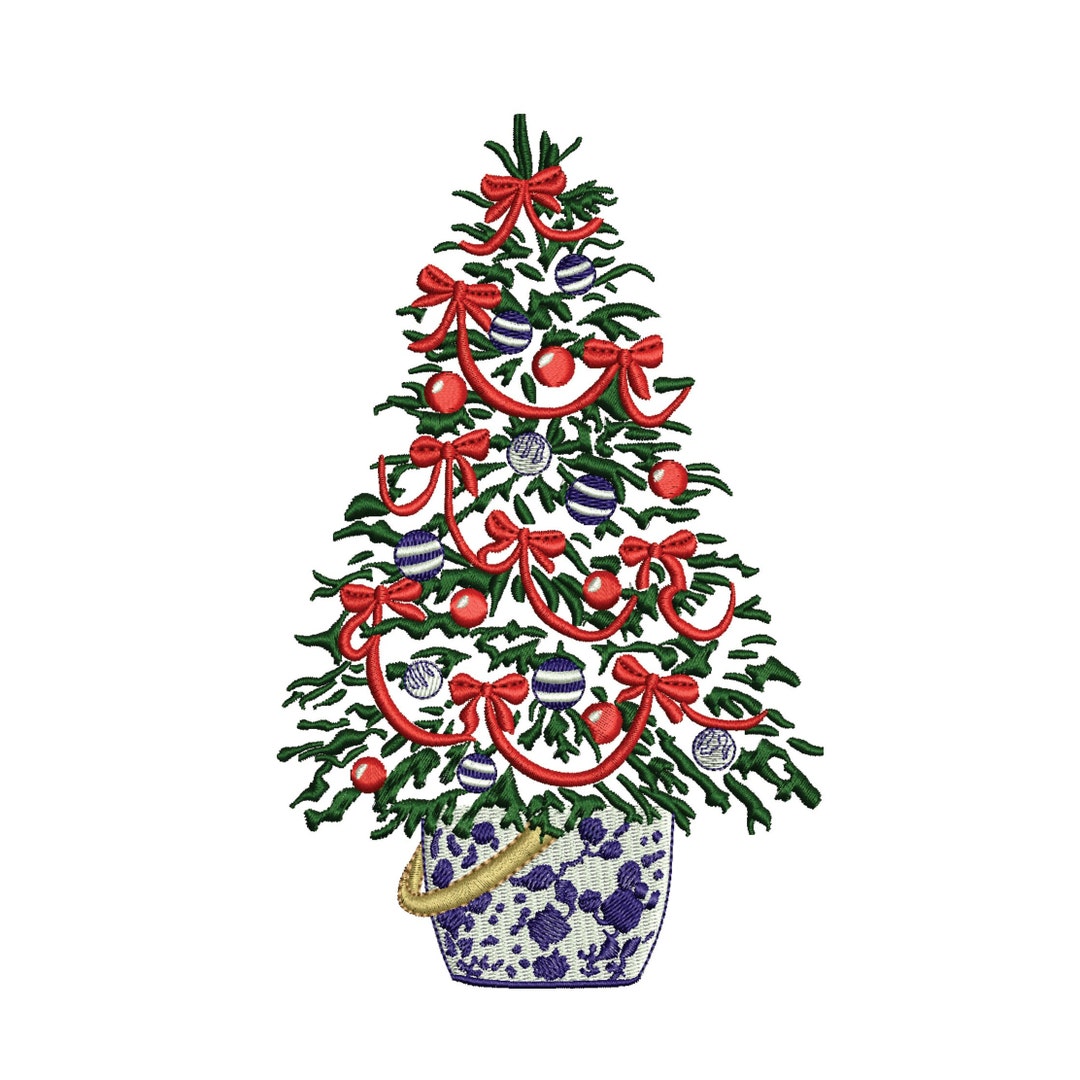 Chinoiserie Christmas Tree Digital Machine Embroidery File- Baby Lee ...