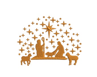 Catholic Nativity Christmas Machine Embroidery File- Instant Download- Baby Lee Embroidery Design