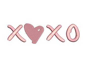 2 SIZE- Valentines XOXO Heart Embroidery Digital File-  Baby Lee Digital Design
