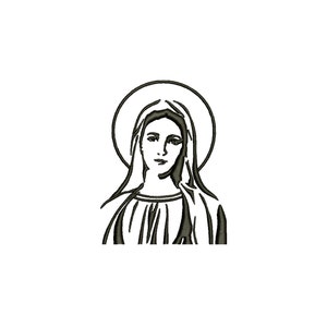 Catholic Virgin Mary Shadow Digital Machine Embroidery File- Baby Lee Embroidery Design Active