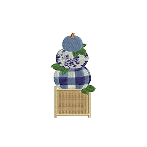 2 Size Chinoiserie Pumpkin Basket Digital Machine Embroidery File- Baby Lee Digital Design