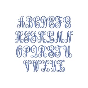 FONTES DE BORDADO - Fonte de Monograma Scroll Script Arquivo de Bordado Digital para Máquina - Design de Bordado Baby Lee - Download Instantâneo - 2 tamanhos