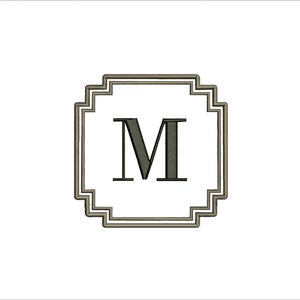 Arquivo de bordado de máquina de motivo de moldura dupla Art Deco para download instantâneo - Baby Lee Embroidery Design