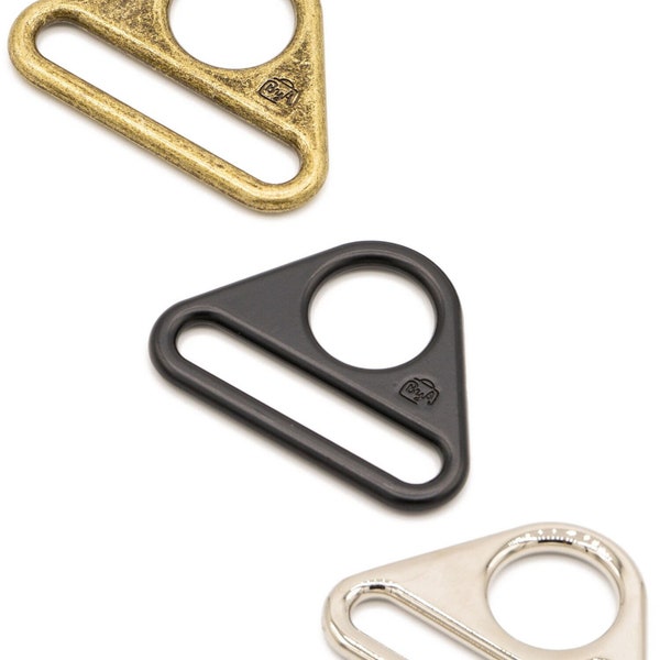 1 1/2 inch Triangular Ring/Flat/set of 2/ Metal choices- Antique Brass/Black Metal/Nickel metal/byAnnie/purse hardware