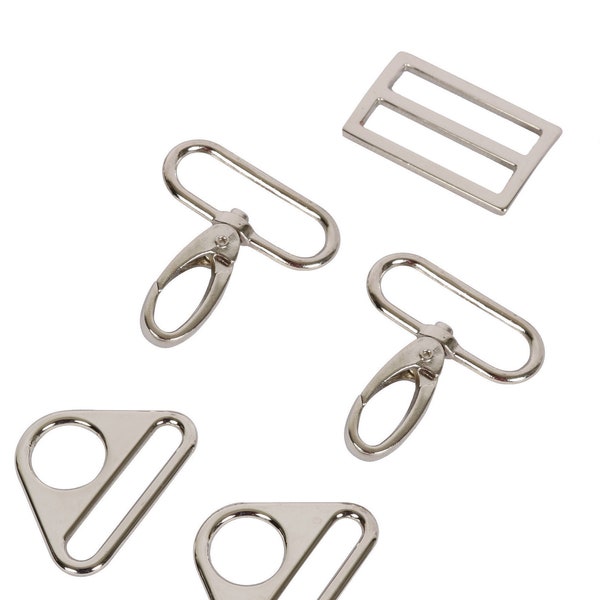 1 1/2 inch Nickel Hardware Kit for Patterns byAnnie.com SET-#3850/Ultimate travel bag kit/Travel duffle 2.0/