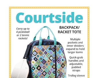 New Courtyard Pattern by Annie zipper compartments sewing organizer embroidery organizer pickleball backpack