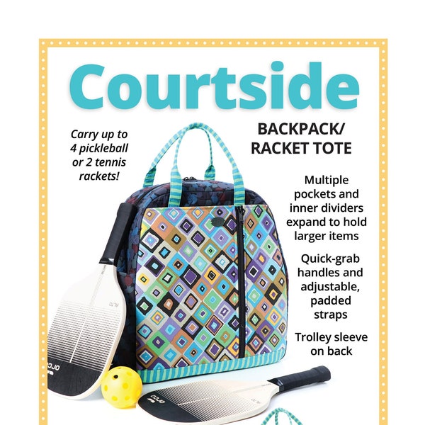 New Courtyard Pattern by Annie zipper compartments sewing organizer embroidery organizer pickleball backpack